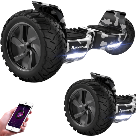 Hoverboard fuoristrada 8,5 pollici Mimetico – pneumatici fuoristrada da 8,5 pollici in due viste e smartphone