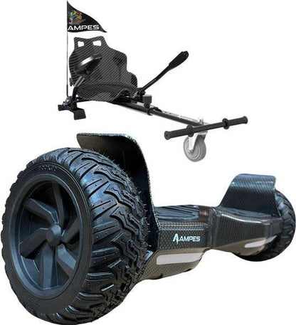 Hoverboard fuoristrada con sedile 8,5 pollici Carbonio + kart – variante di colore Carbonio