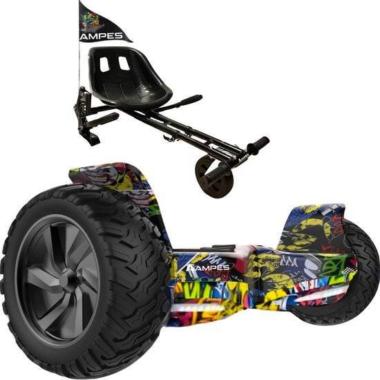 Hoverboard fuoristrada con sedile 8,5 pollici Hip Hop + kart con ammortizzatori – variante di colore Hip Hop