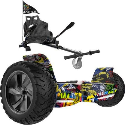 Hoverboard fuoristrada con sedile 8,5 pollici Hip Hop + kart – vista completa del set