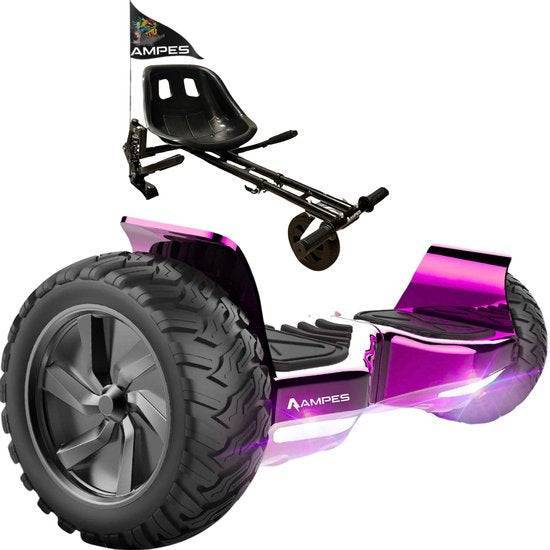 Hoverboard fuoristrada con sedile 8,5 pollici Rosa Cromato + kart con ammortizzatori – variante di colore Rosa
