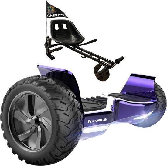 Hoverboard fuoristrada con sedile 8,5 pollici Viola Cromato + kart con ammortizzatori – variante di colore Viola